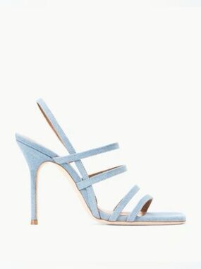 STAUD Anise Denim Strappy Sandals